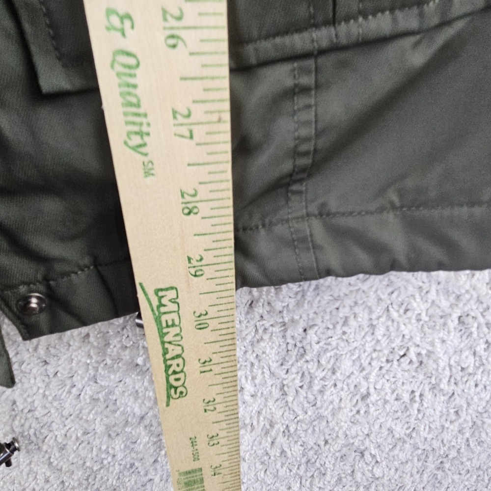 Levis Army Green Faux Fur Hooded Sherpa Lined Nylon Jacket Sz Small Utility - Picture 4 of 13